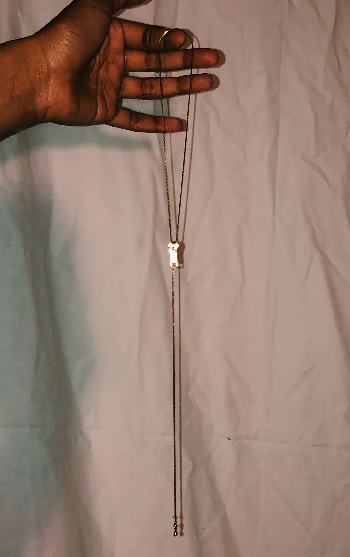Gold Tone Adjustable Zipper Necklace